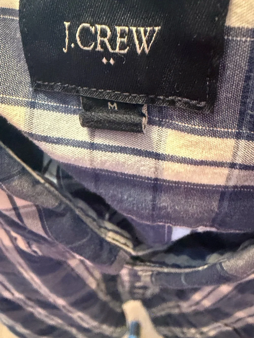 J.Crew Men’s Medium Blue Plaid 100% Cotton Button Down Shirt Preppy